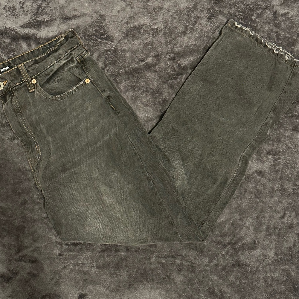 Black & Gray straight-leg denim jeans - FashionNova